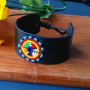 1PC Beautiful Maasai Beaded Leather Bracelet